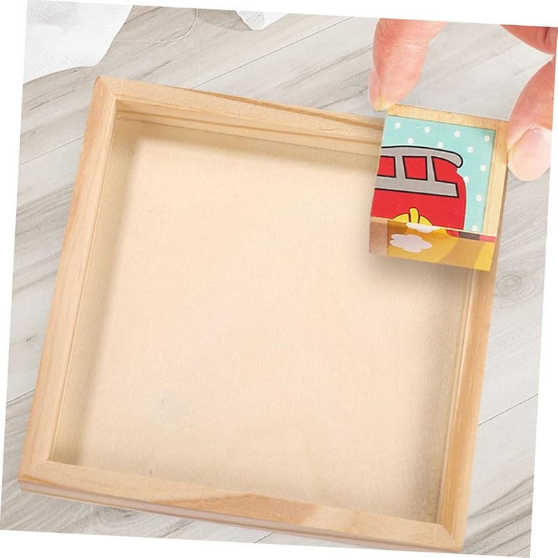 2 Sets Unfinished Wooden Puzzle Trays Shape Storage Organizer Easy Clean Crafting Home Decor - Image 4